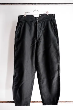 [~ 50's] Pantalon de travail de moleskin noir vintage français Adolphe Lafont