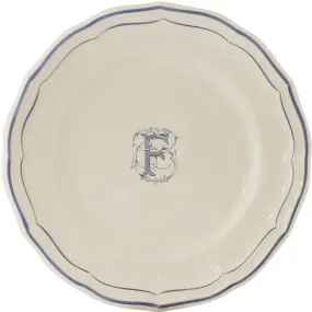Assiette Dessert 23.2 cm G FILET BLEU MONOGRAMME