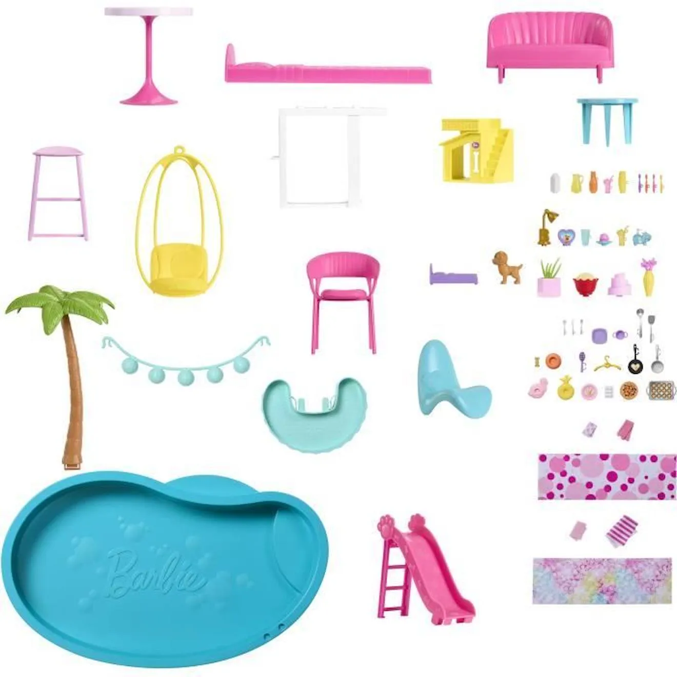 Barbie®-Maison de Rêve-Maison de poupée 3 niveaux, piscine et toboggan HMX10 rose - Barbie