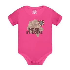 Body Bébé Manche Courte Rose Indre et Loire 37 Departement Tours Carte Ancienne Centre