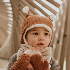 Bonnet polaire en velours - Camel