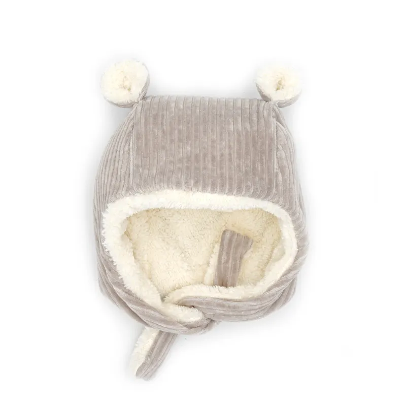 Bonnet polaire en velours - Gris