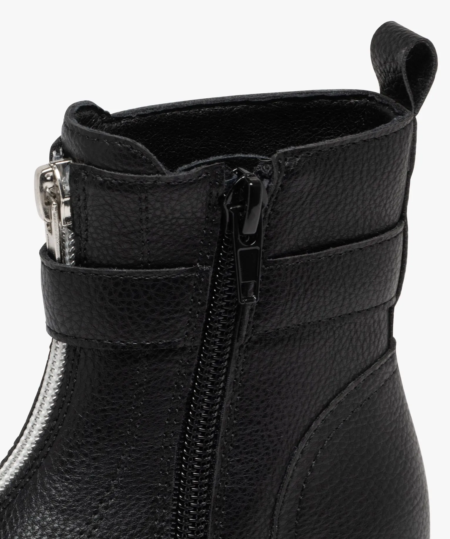 Boots motardes grainées à semelle crantée fille noir
