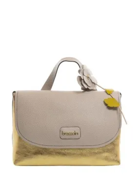 Braccialini Sara Sac Porte-Documents En Cuir Poudre/Or - Achetez À Prix Outlet!