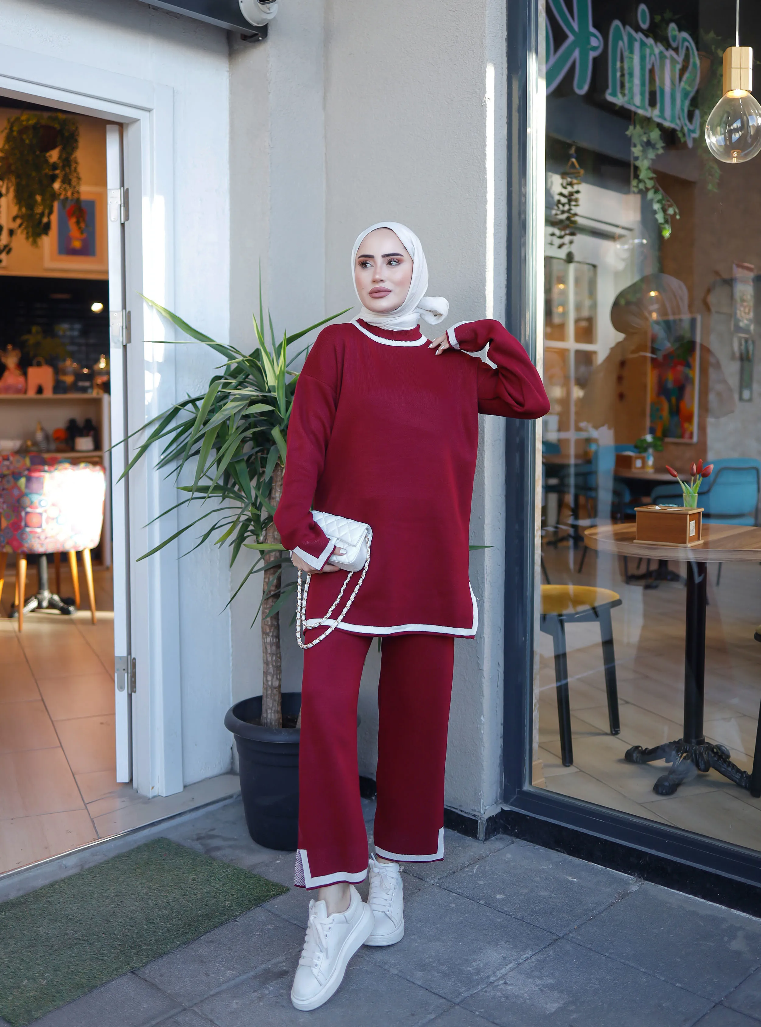 Burgundy - Unlined - Zero collar - Knit Suits