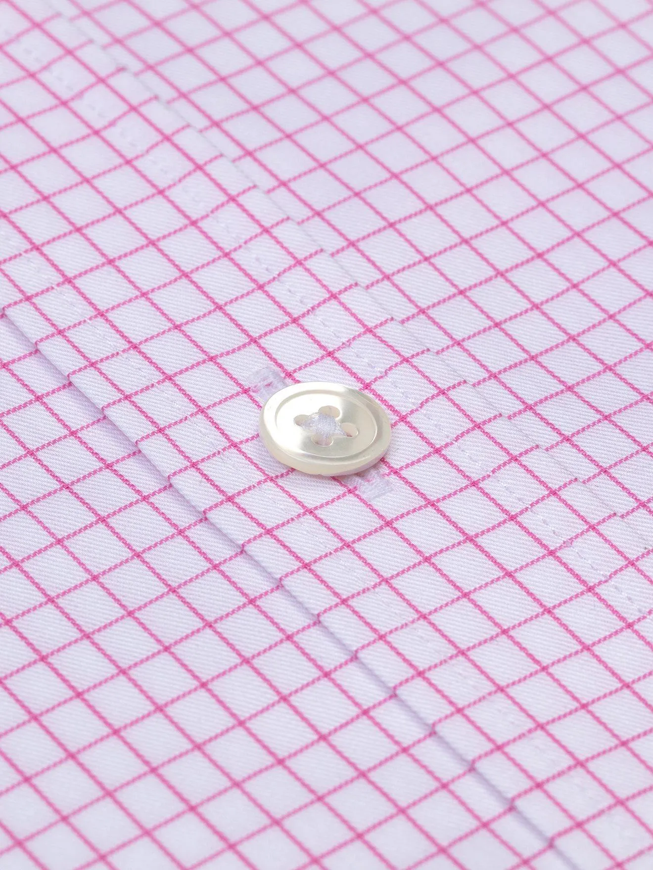 Chemise bio cintrée Chad à carreaux roses