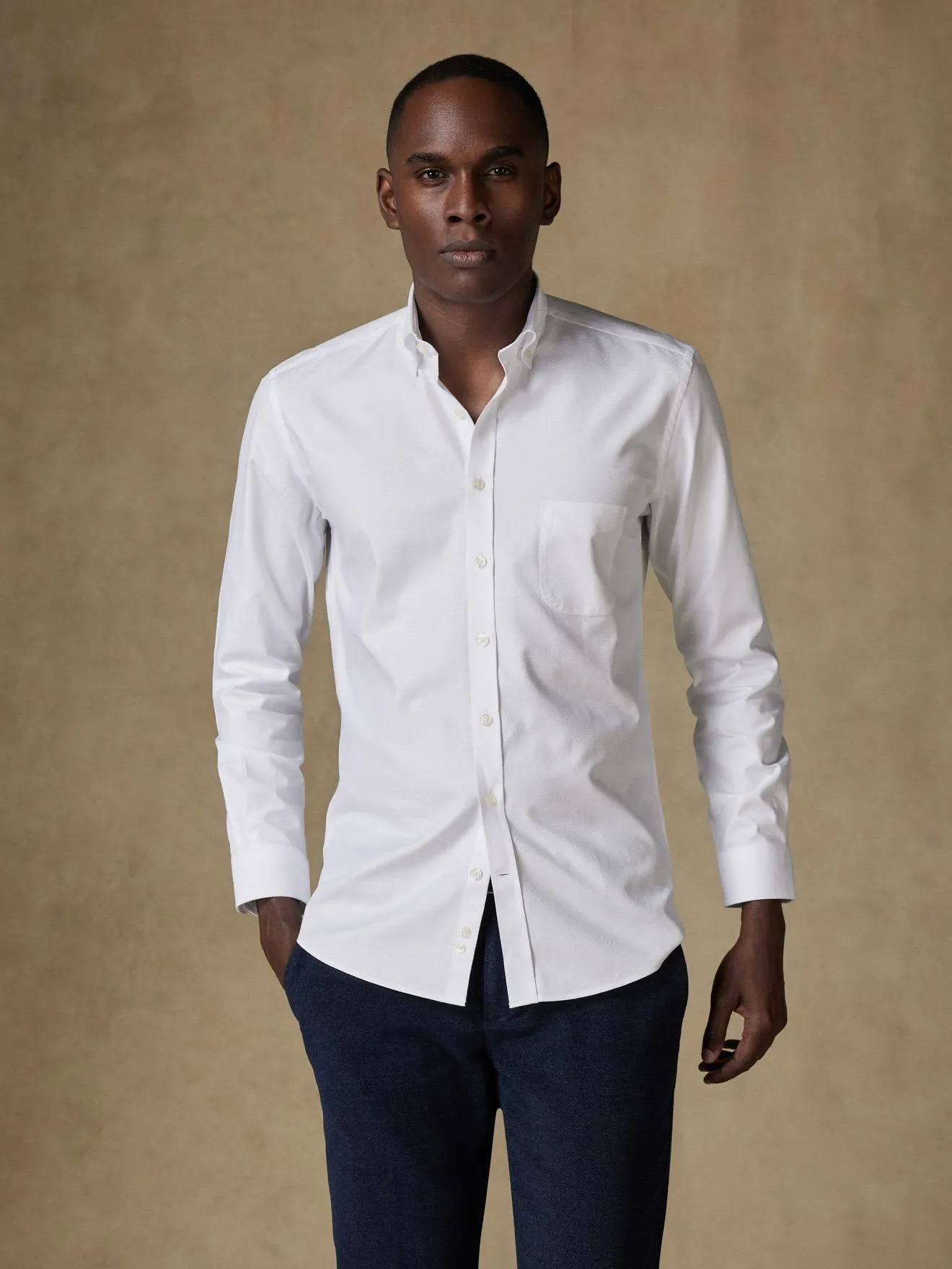 Chemise Brien en twill blanc - Col Boutonné