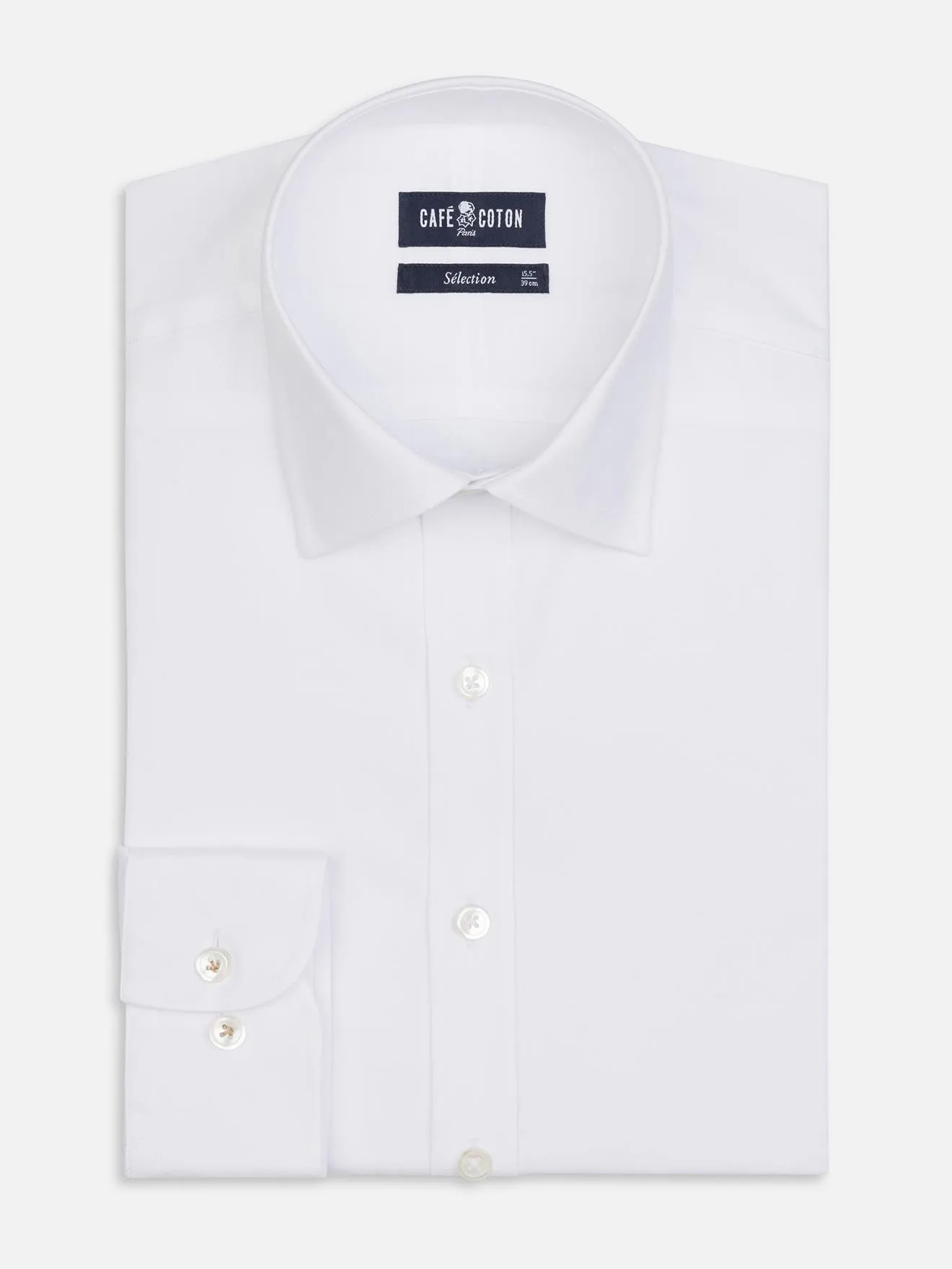 Chemise en pin point royal blanc