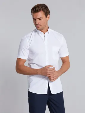 Chemise en piqué blanc - Manches Courtes