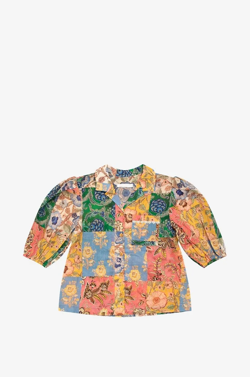 Chemise fille imprimée patchwork Junie Puff Sleeve