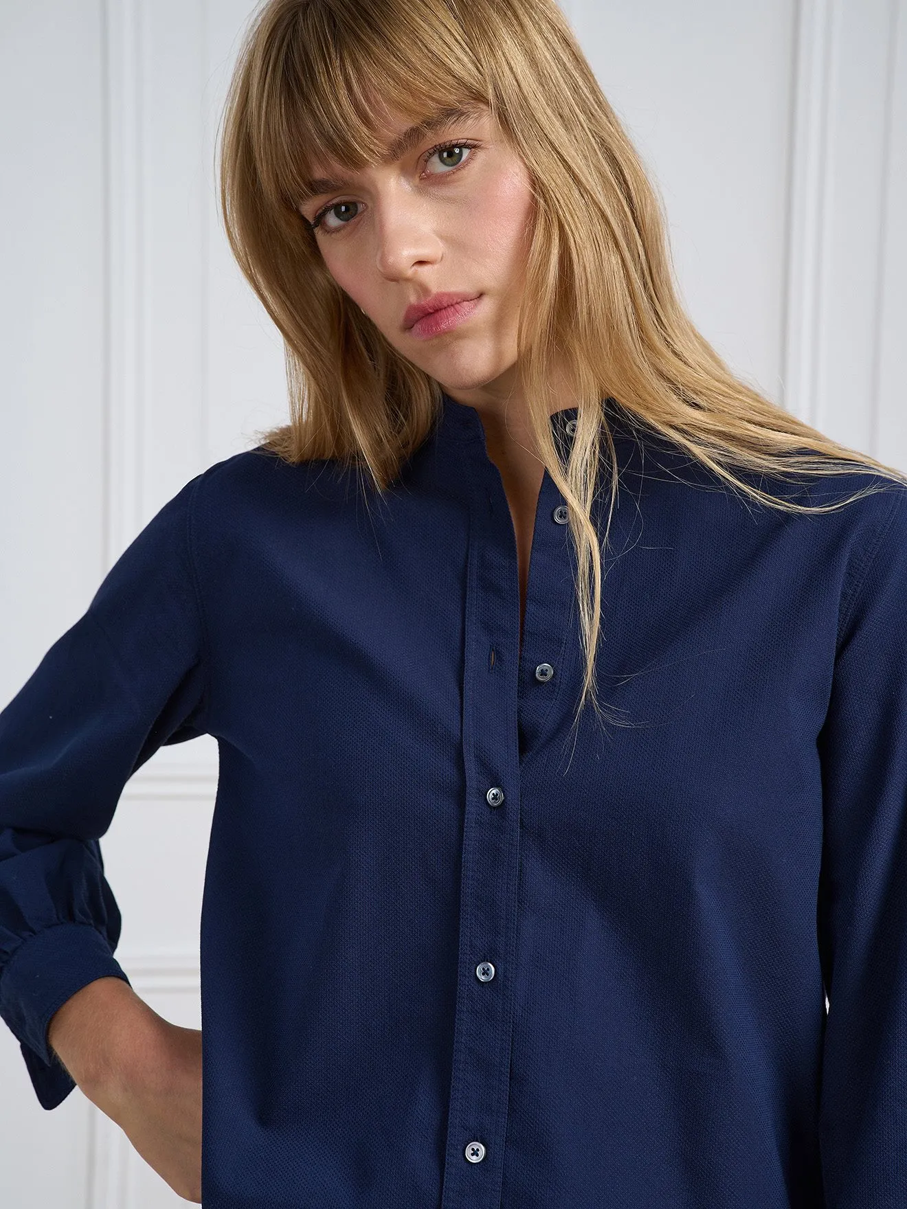 Chemise Hélène texturée marine