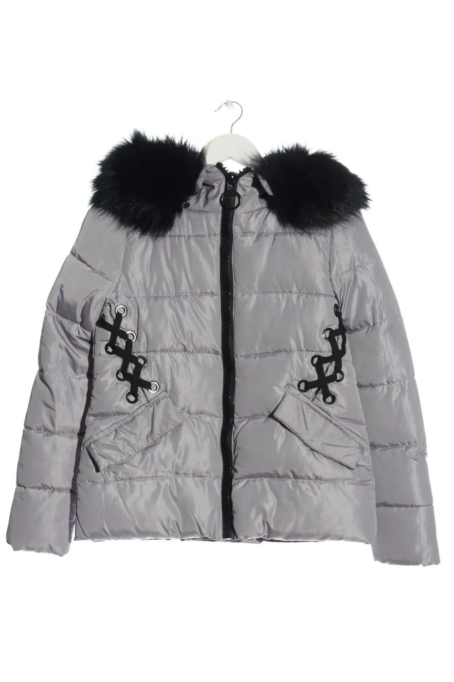 Collection Veste d’hiver gris clair motif de courtepointe style décontracté
