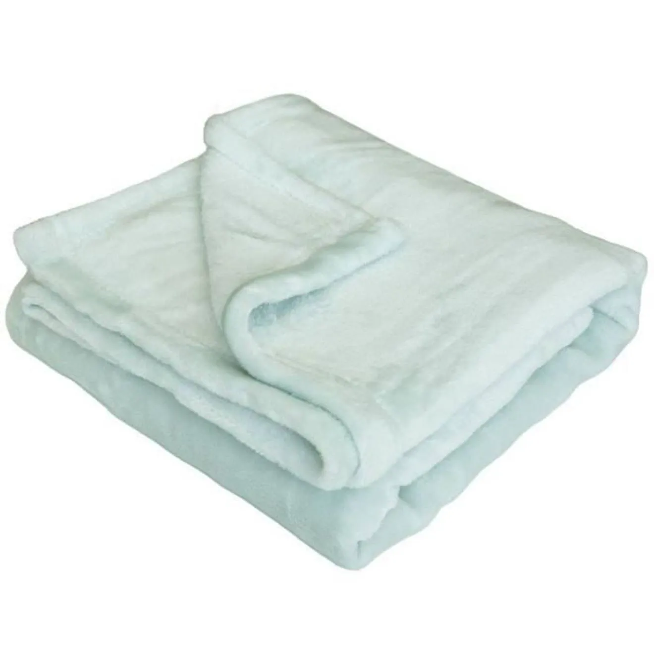 Couverture unie microdoux - Sauge - 100 x 150 cm vert - Domiva