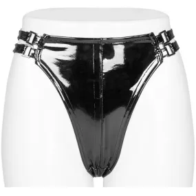 Culotte 'Cyber Laser' en Vinyle Noir