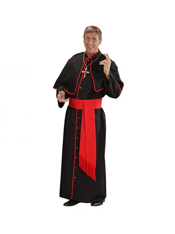 Déguisement Cardinal noir et rouge Homme