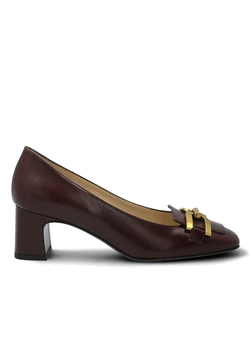 ESCARPIN PEROUSE CUIR MARRON