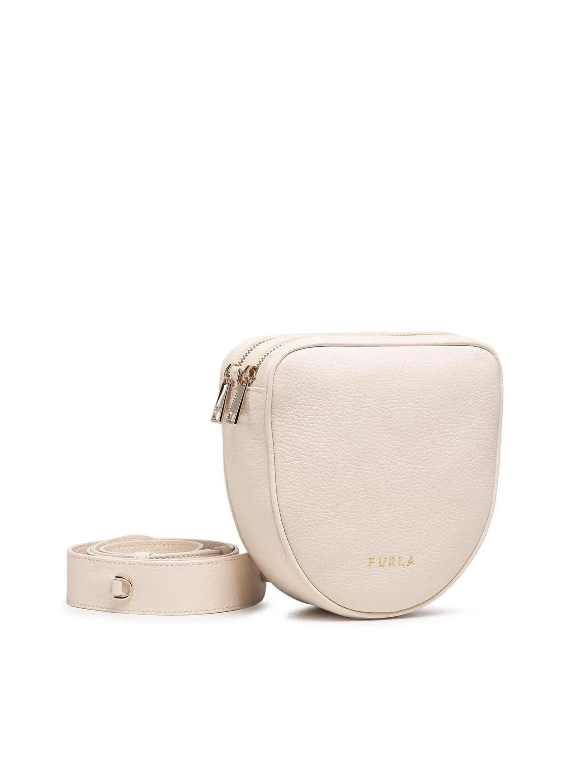 Furla Real Sac En Cuir Martelé À Double Zip Parchemin - Achetez À Prix Outlet!
