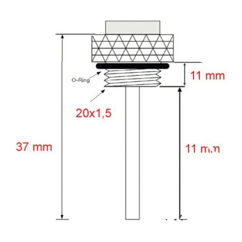 Jauge indicateur Température d'huile M20 x 1.5 mm