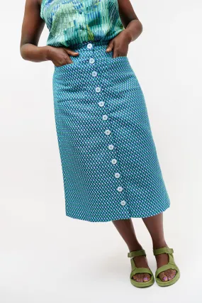 Jupe longue Fanfan jacquard Azur