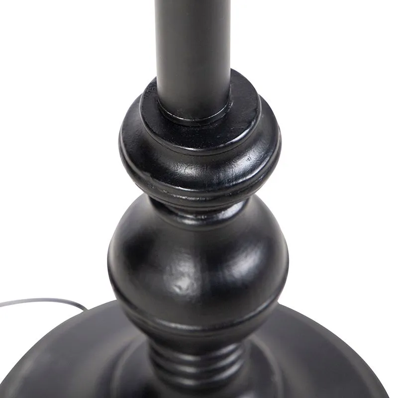 Lampadaire noir avec abat-jour Granny noir avec gris - Classico