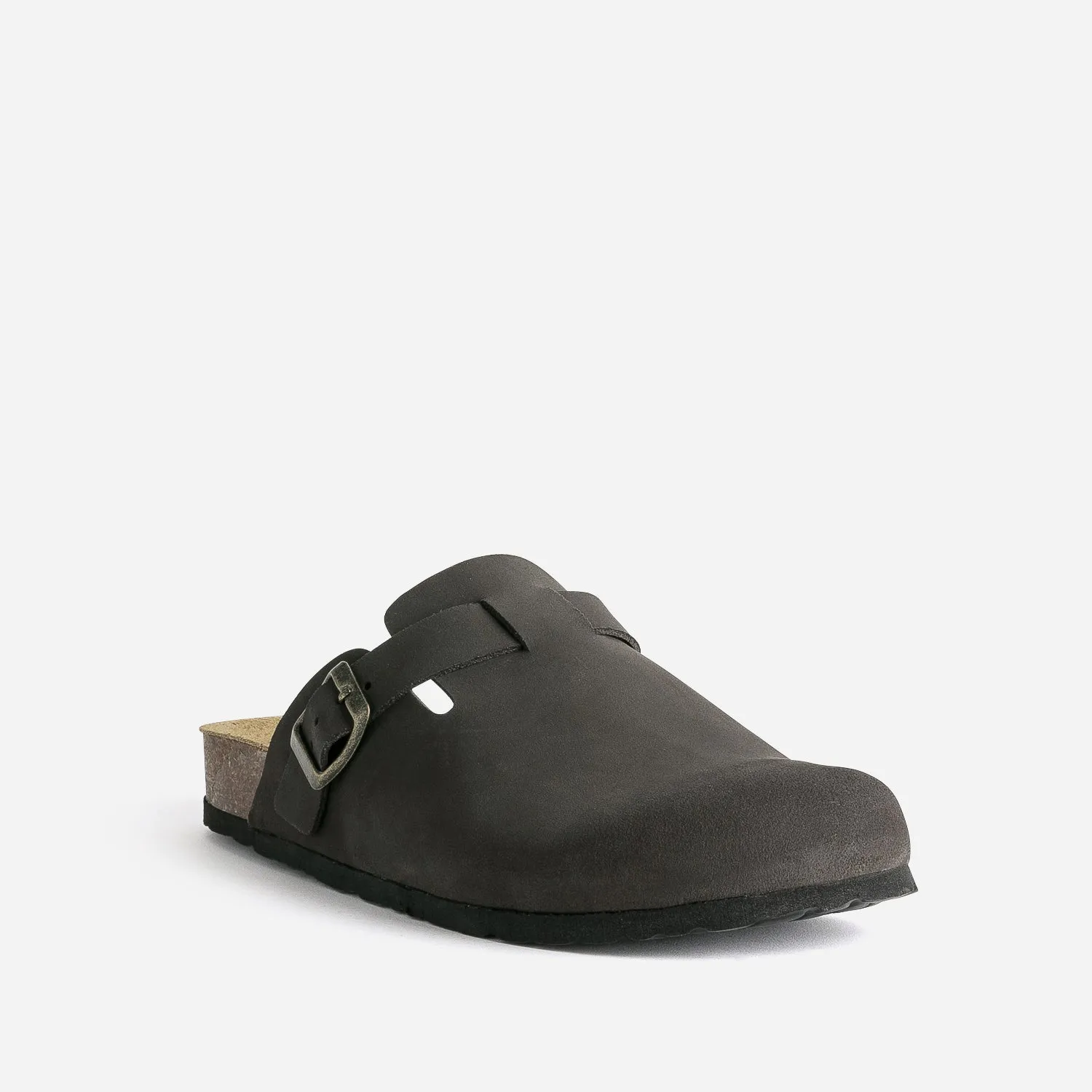 Mule-sabot anatomique marron en cuir - Nu-pieds / Sandales Homme | ERAM