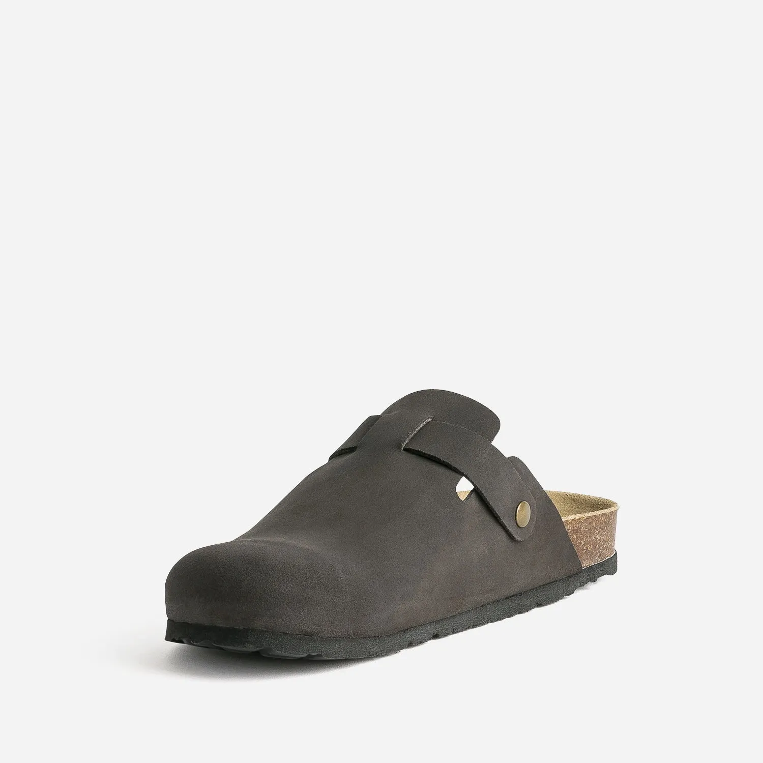 Mule-sabot anatomique marron en cuir - Nu-pieds / Sandales Homme | ERAM