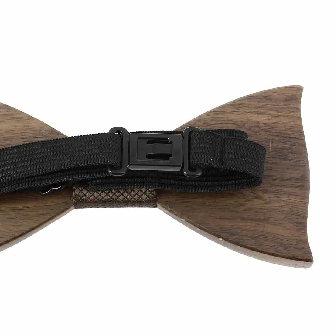 Noeud papillon en bois, marron foncé, Boutons de manchette et pochette