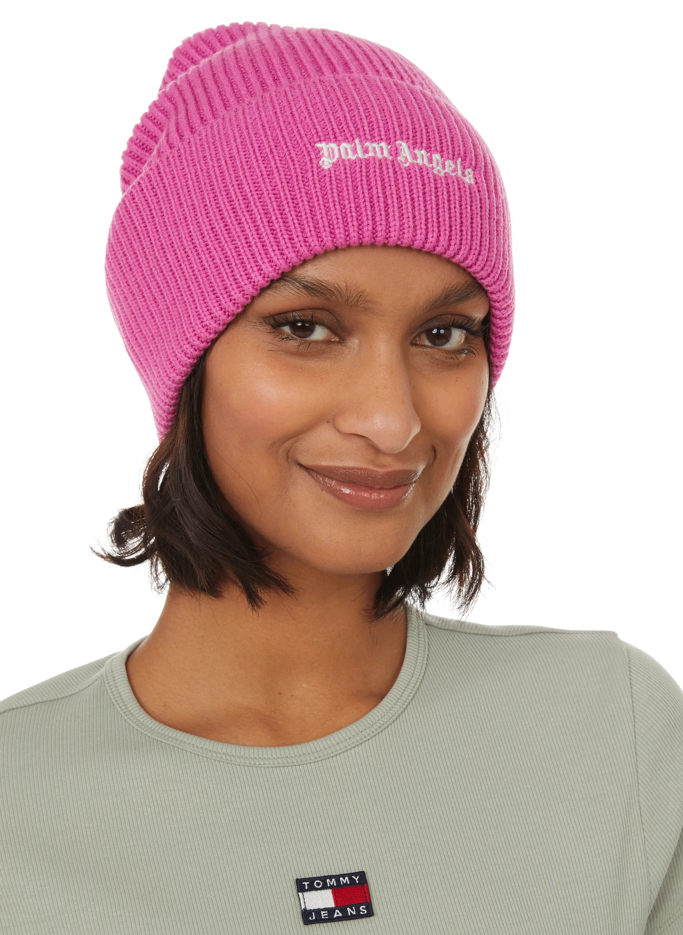 PALM ANGELS  Bonnet en laine mélangée  - Rose