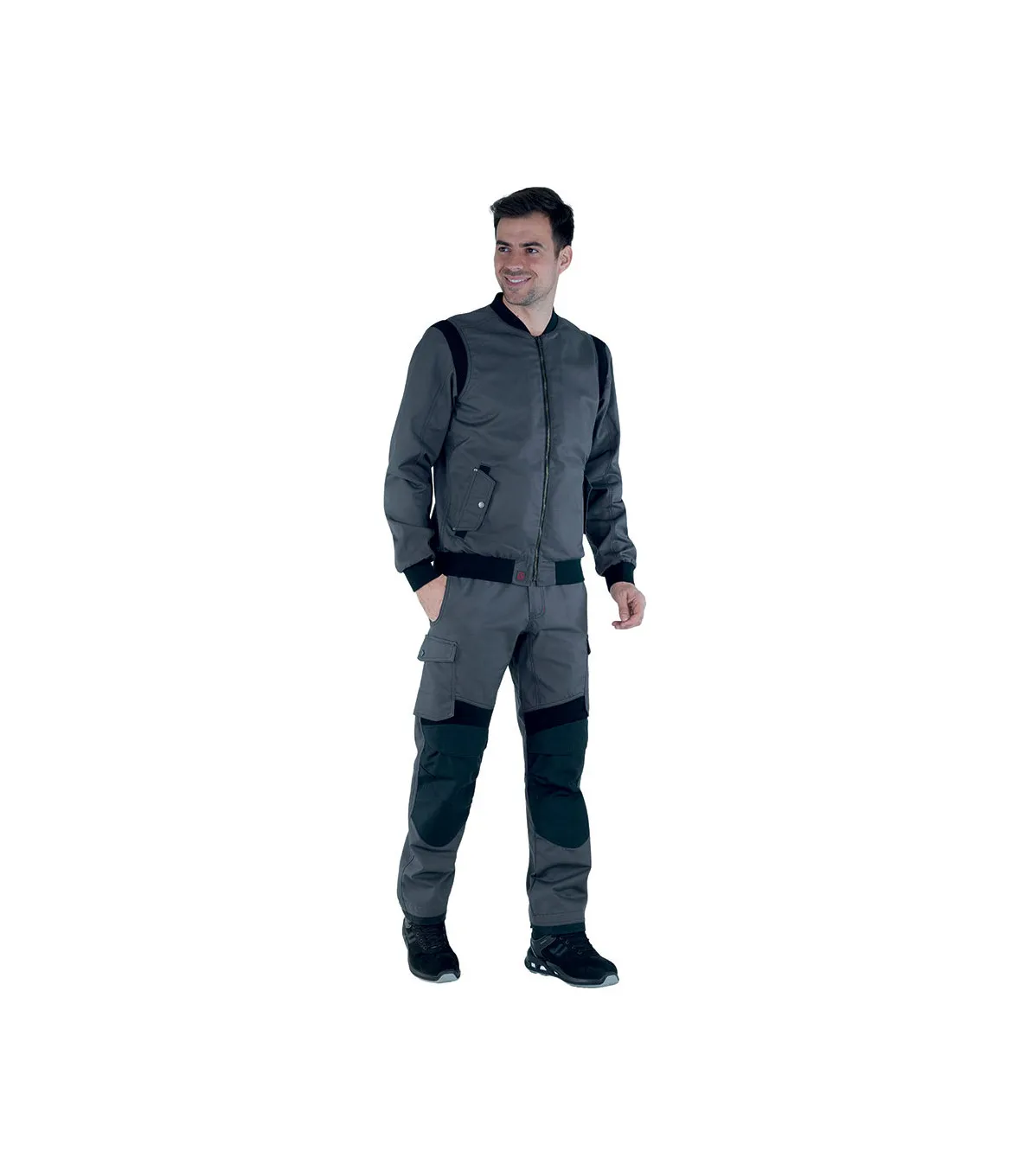 PANTALON H POCHES TAILLE VOLANTES ROTOR ACIER / NOIR - Lafont
