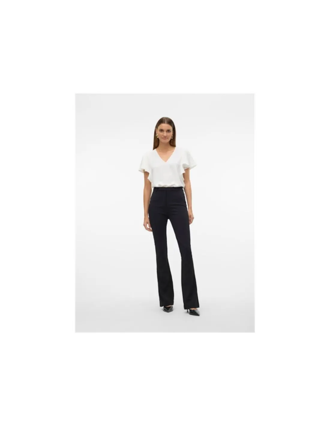 Pantalon Vero Moda amira évasé Noir Femme