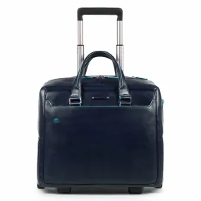 Piquadro Blue Square Sac à roulettes en cuir pour ordinateur portable 36 cm
