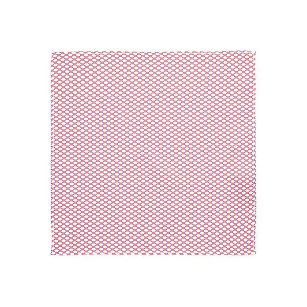 Pochette de costume en 100% soie - Twill de soie - Blanc et Rouge - 26x26 cm - Draeger