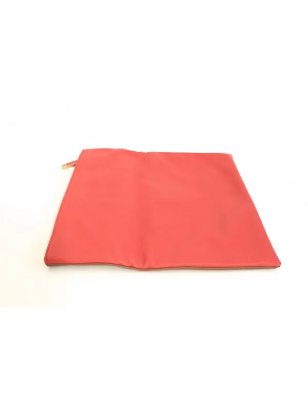 Pochette Fendi cuir rouge marron