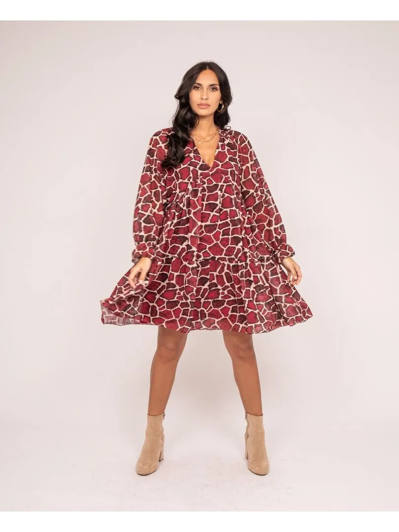 Robe courte motifs IFER - Bordeaux