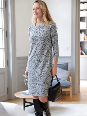 Robe housse en maille jacquard