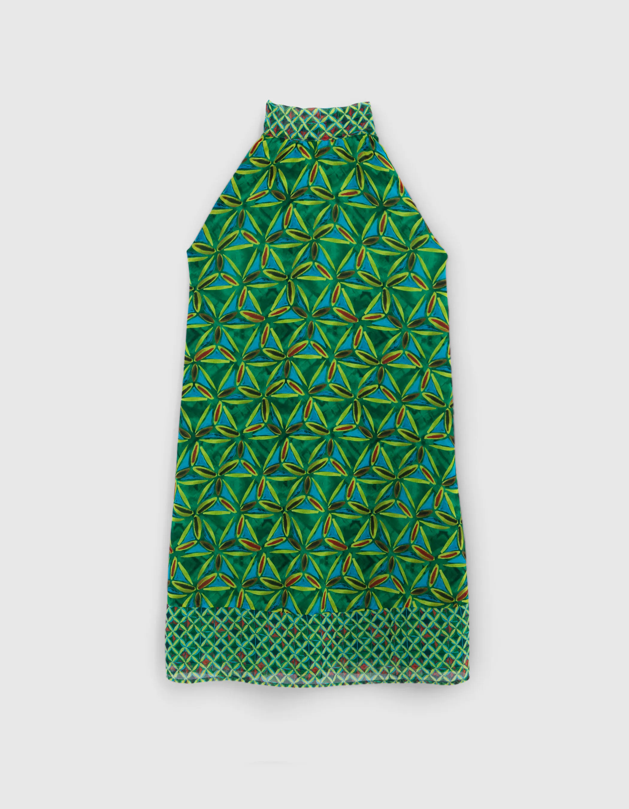 Robe verte matière recyclée imprimé floral
