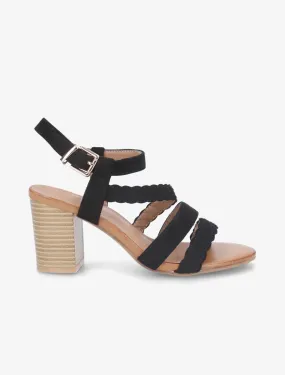 Sandales en suédine multi brides - Noir