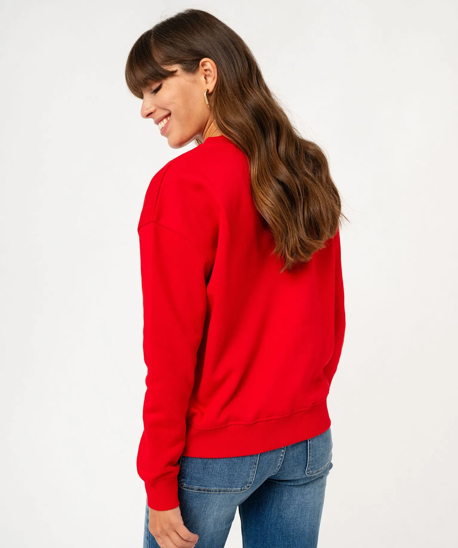 Sweat molletonné avec motif poitrine femme - LuluCastagnette rouge
