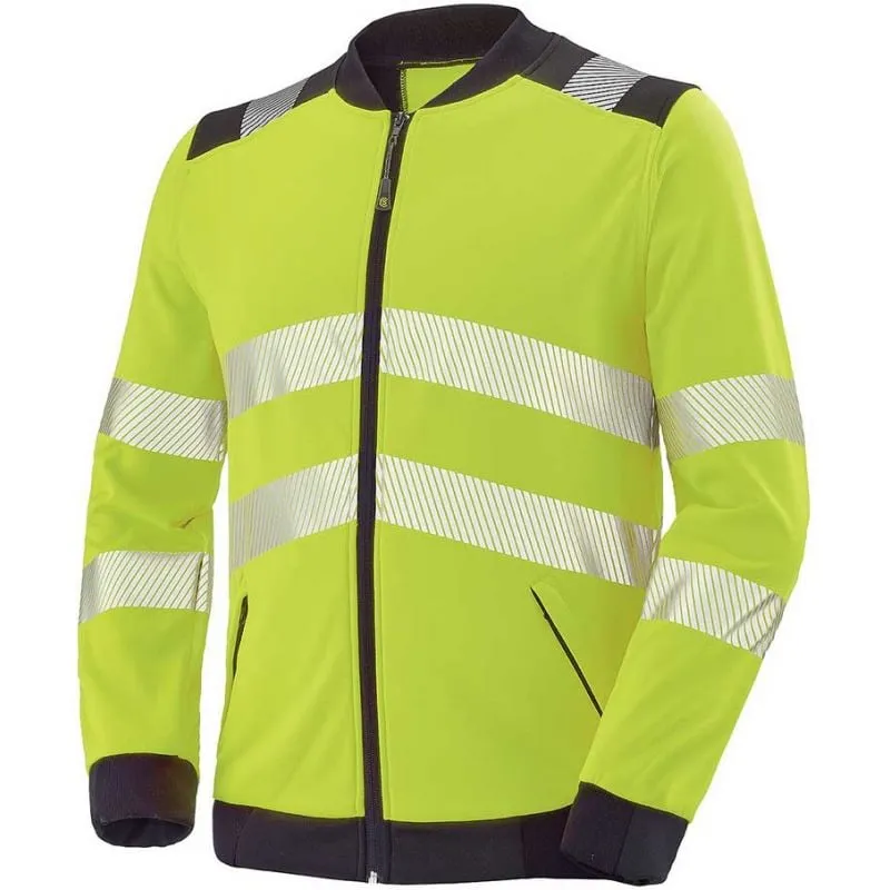 Sweat zippé HV Vallouise jaune fluo et noir - Lafont