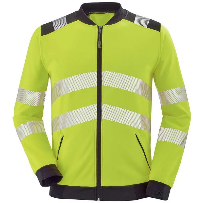 Sweat zippé HV Vallouise jaune fluo et noir - Lafont