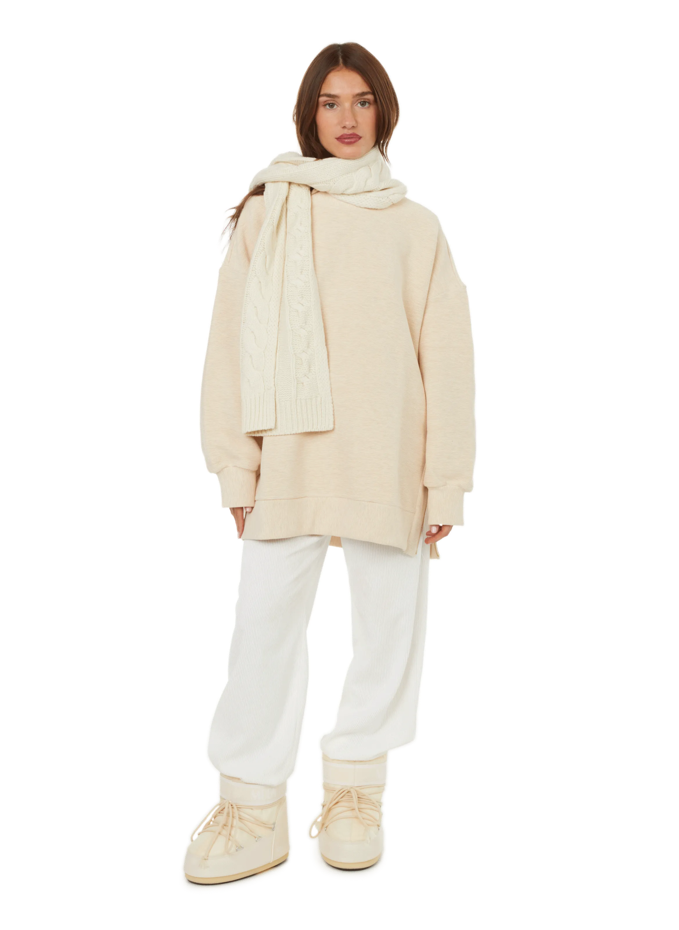SWEATSHIRT BOYFRIEND EN COTON MéLANGé - VARLEY pour FEMME | Printemps