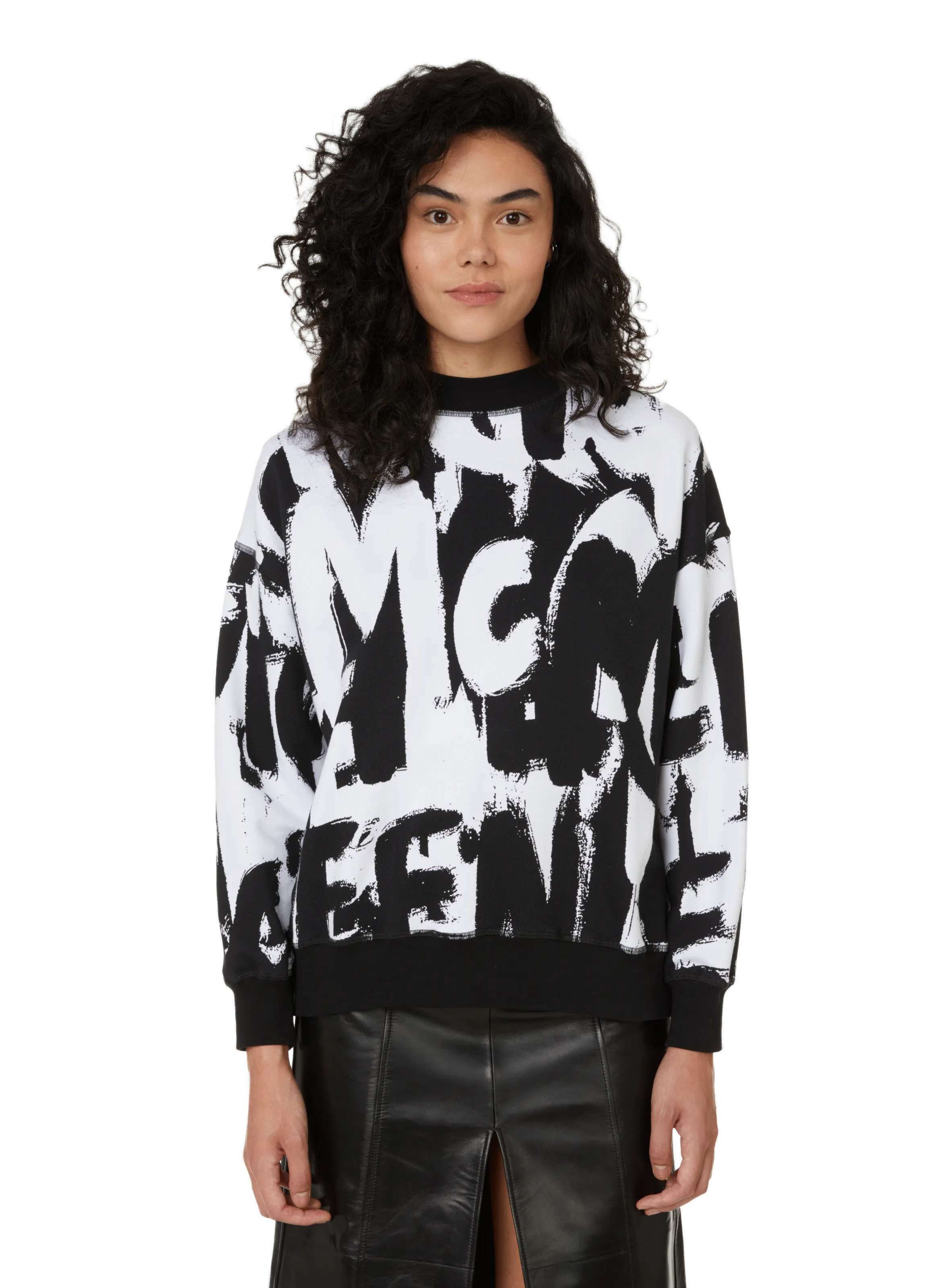 SWEATSHIRT GRAFFITI EN COTON - ALEXANDER MCQUEEN pour FEMME | Printemps