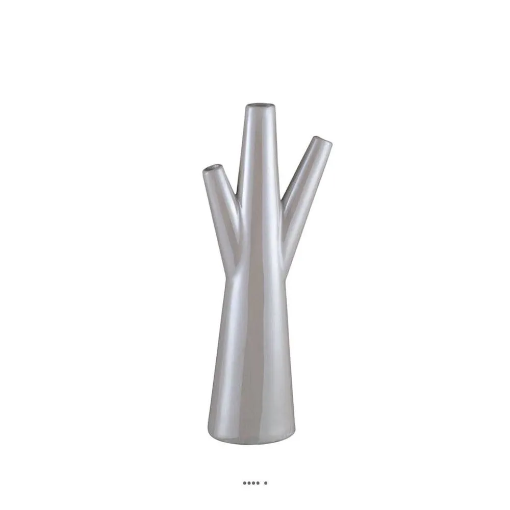 Vase ceramique blanche perle l 16x8 2xh 40cm