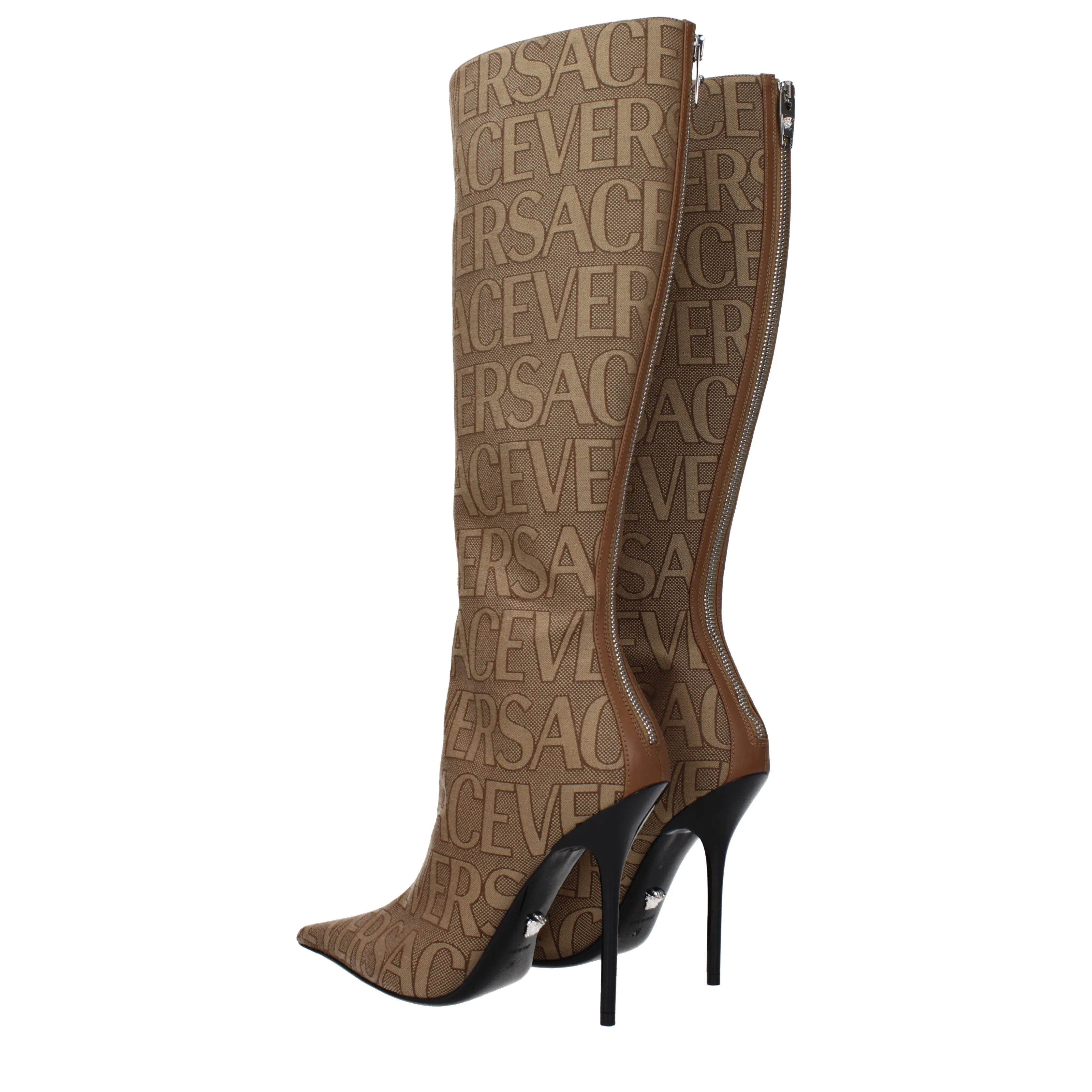 Versace Boots Femmes Fabric Beige / Brown