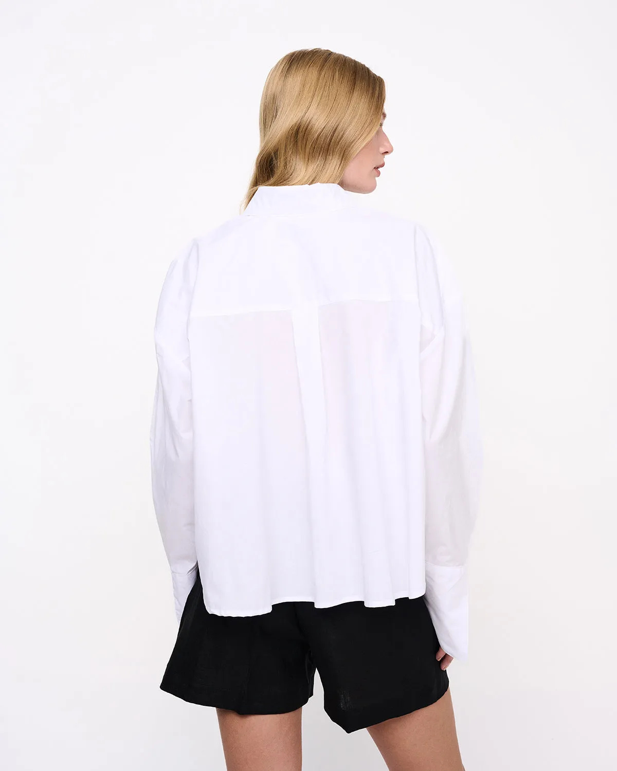 White Oversize Shirt With Wide Cuff
